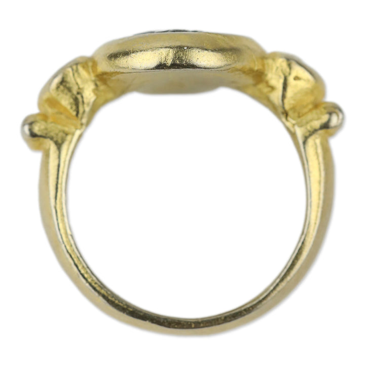 Silver Cameo Gold Ring