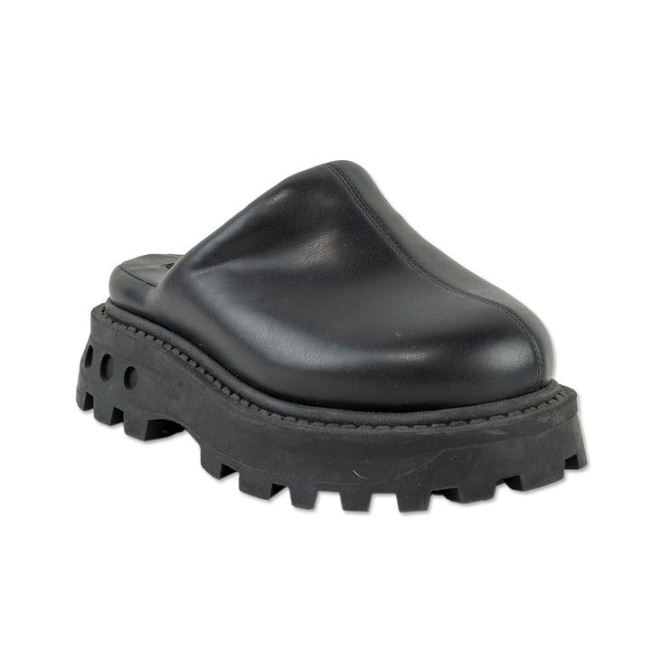 Simon Miller Black Faux Leather Grip Bubble Clogs