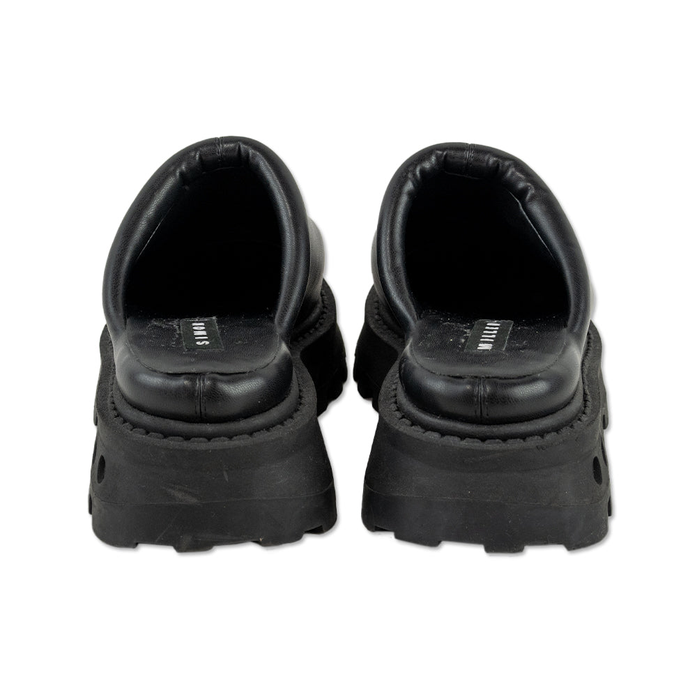 Simon Miller Black Faux Leather Grip Bubble Clogs