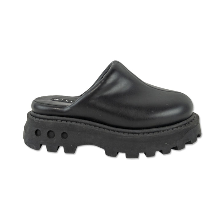 Simon Miller Black Faux Leather Grip Bubble Clogs