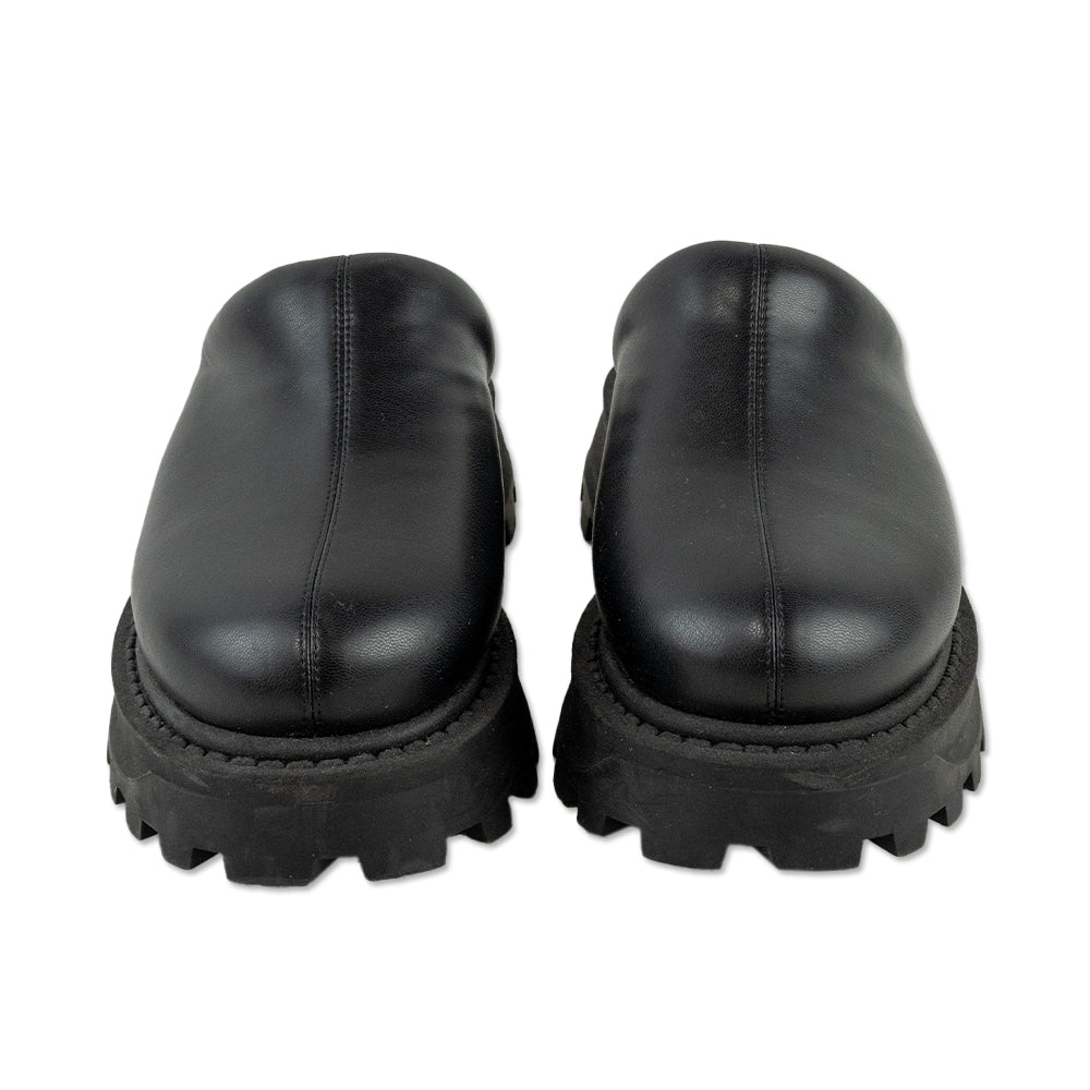 Simon Miller Black Faux Leather Grip Bubble Clogs