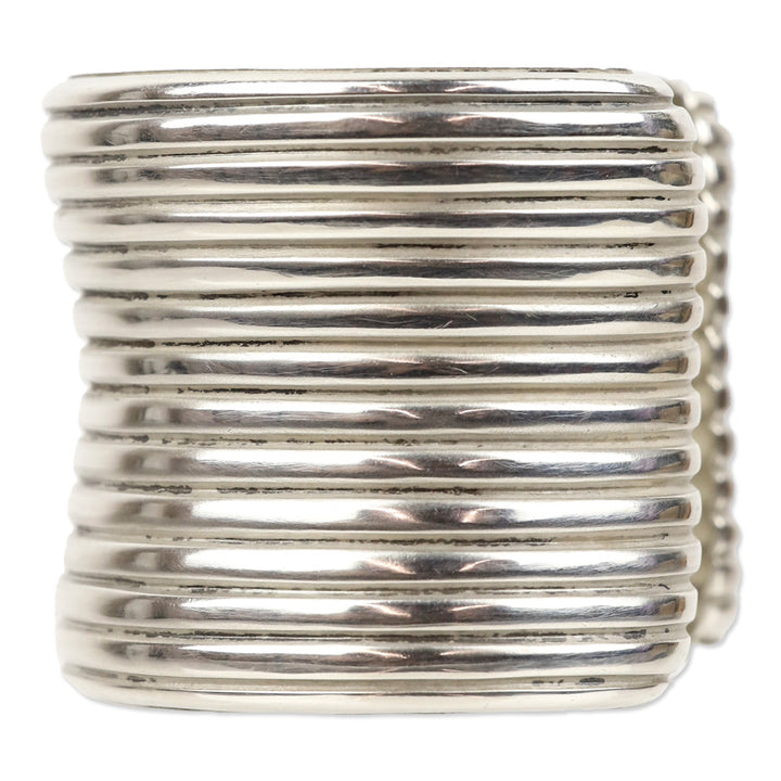 Slane Sterling Silver Wide Ribbed Cuff Bracelet