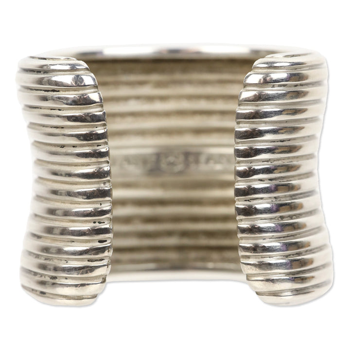 Slane Sterling Silver Wide Ribbed Cuff Bracelet