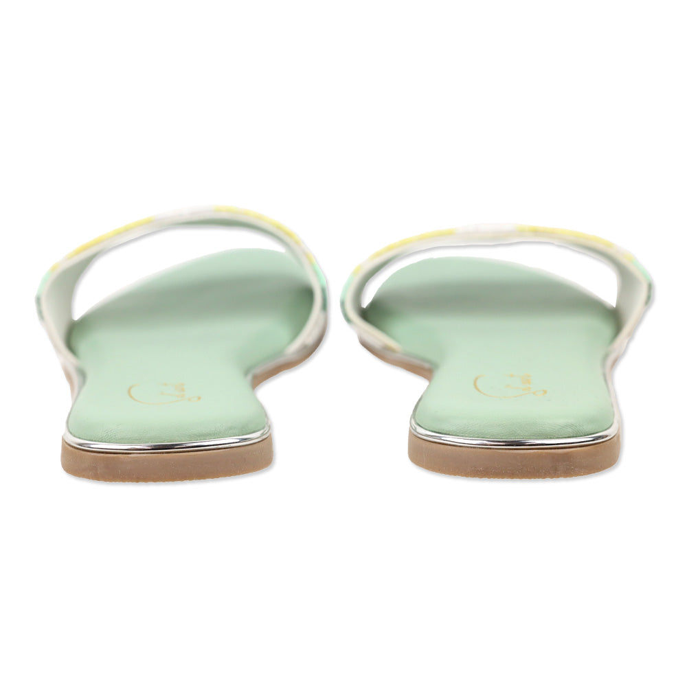 Sol' eart Lemon Beaded Slide Sandal