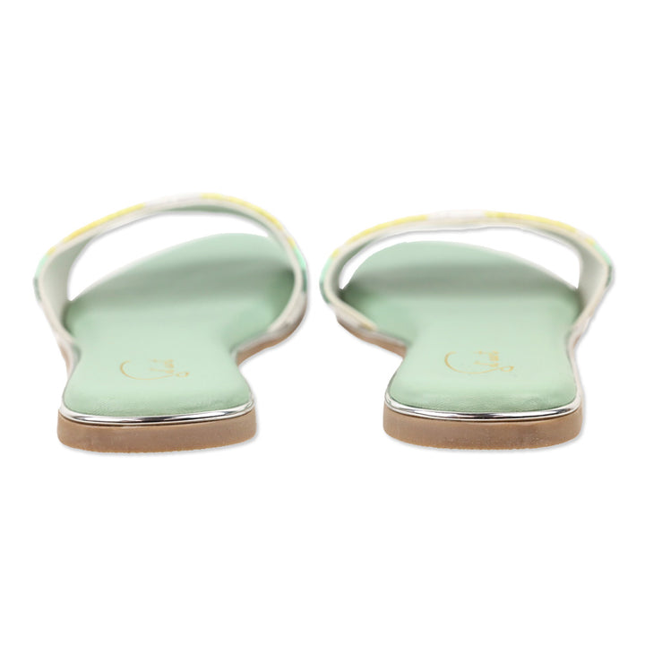 Sol' eart Lemon Beaded Slide Sandal