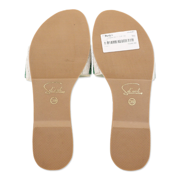 Sol' eart Lemon Beaded Slide Sandal