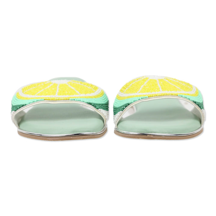 Sol' eart Lemon Beaded Slide Sandal