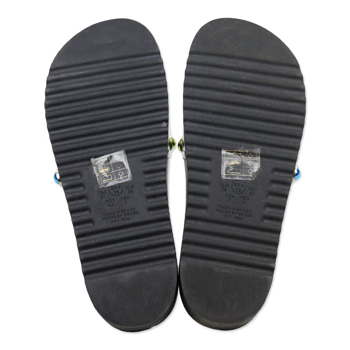Sophia Webster Black Dina Multicolor Crystal PVC Slide Sandals