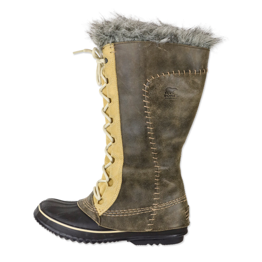 Sorel Cate The Great Tan Leather Lace-Up Waterproof Duck Boots