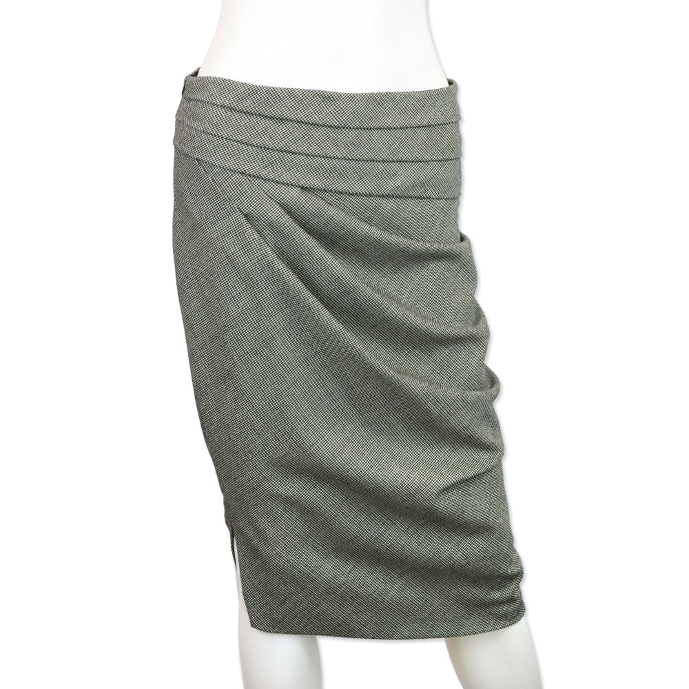 Sportmax by Max Mara Houndstooth Wool Midi Skirt