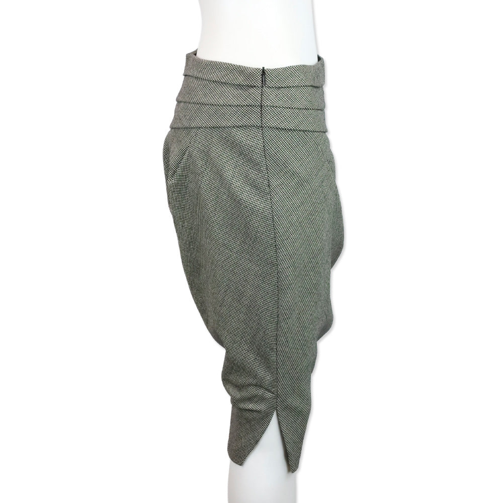 Sportmax by Max Mara Houndstooth Wool Midi Skirt