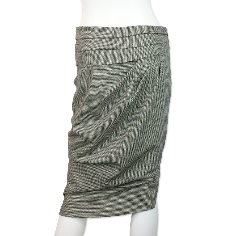 Sportmax by Max Mara Houndstooth Wool Midi Skirt