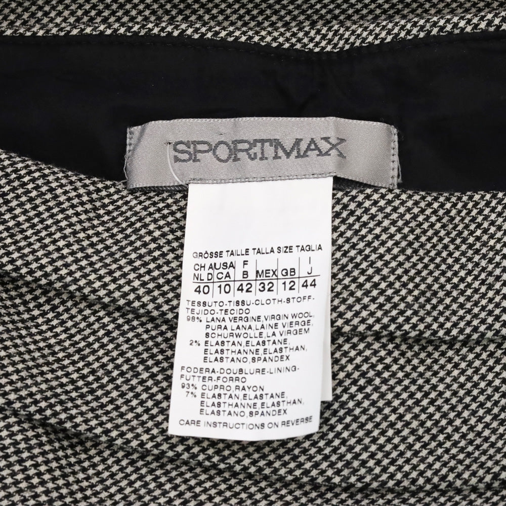 Sportmax by Max Mara Houndstooth Wool Midi Skirt