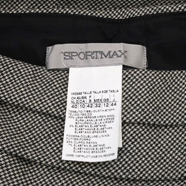 Sportmax by Max Mara Houndstooth Wool Midi Skirt