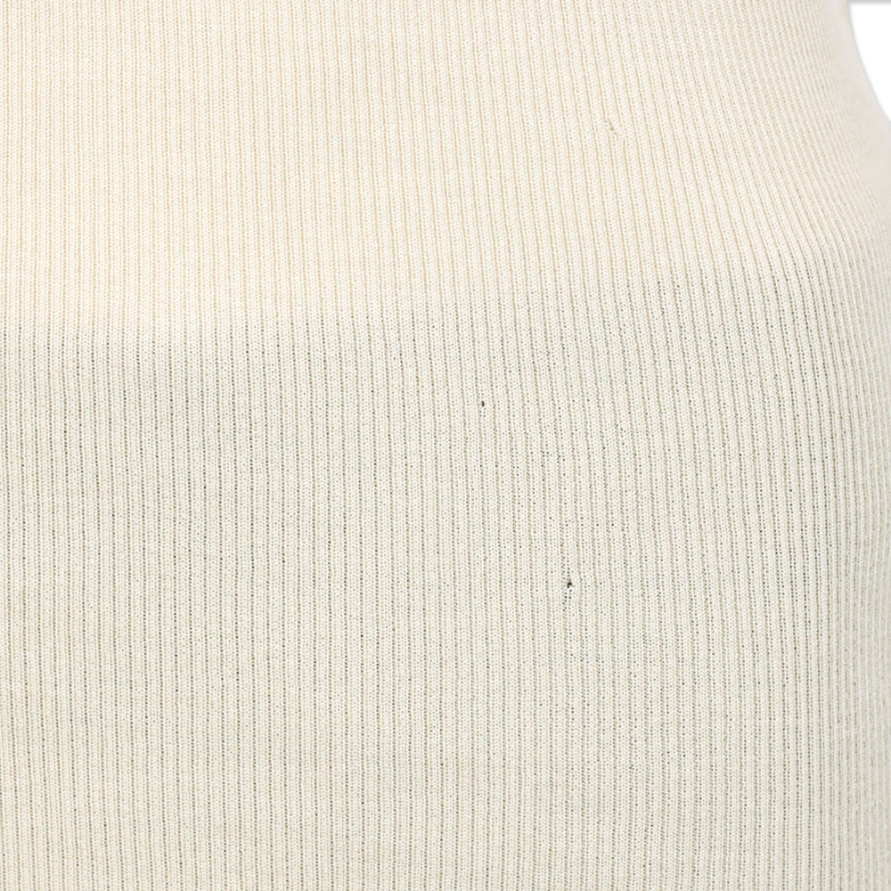 St. John Beige Wool/Rayon Ribbed Knit Scoop Neck Tank Top