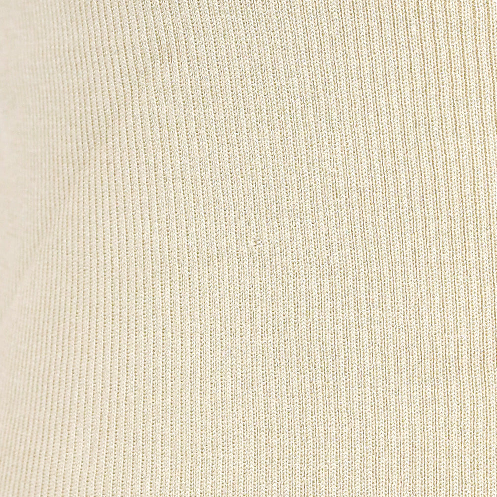 St. John Beige Wool/Rayon Ribbed Knit Scoop Neck Tank Top