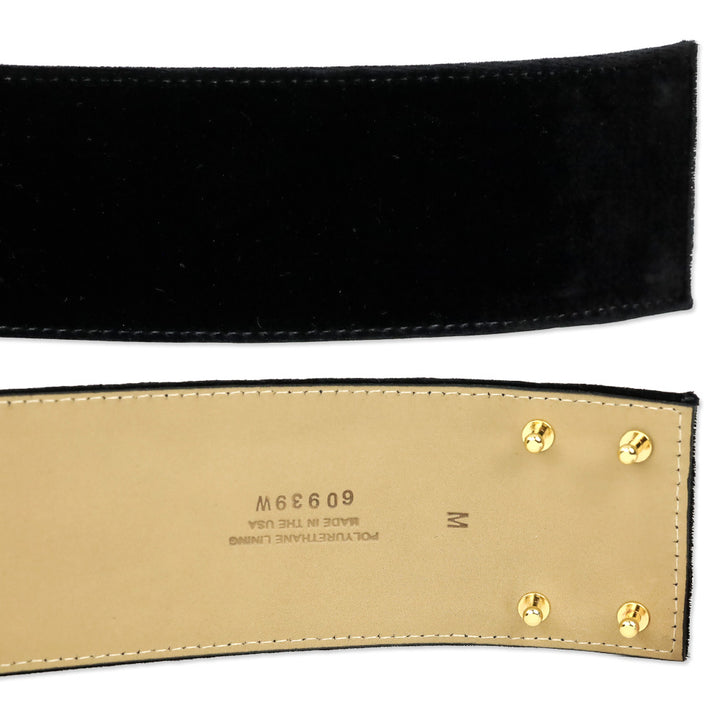 St. John Black Velvet Crystal Beaded Wide Belt