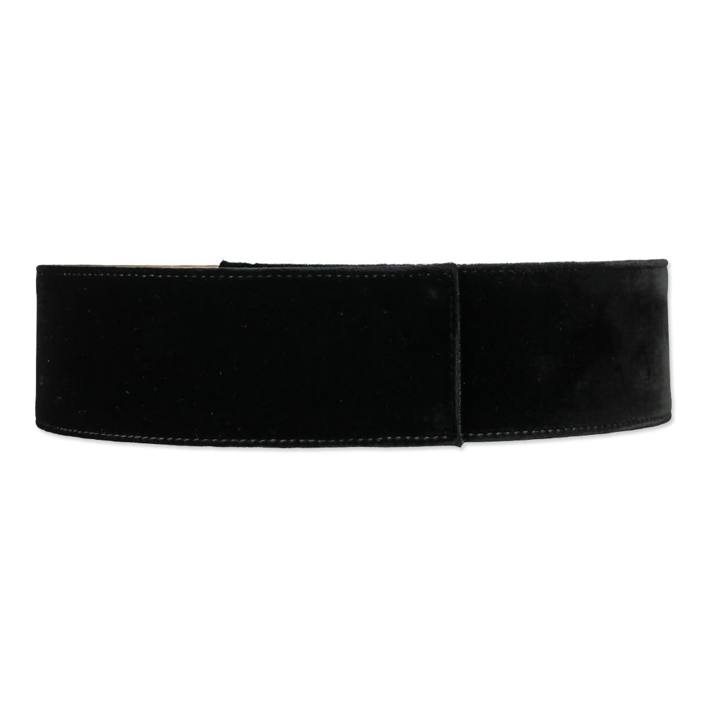 St. John Black Velvet Crystal Beaded Wide Belt