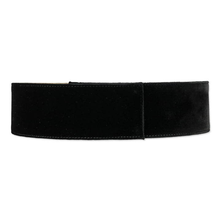 St. John Black Velvet Crystal Beaded Wide Belt