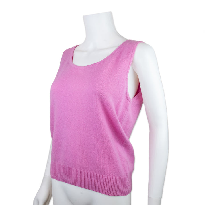 St. John Cashmere Pink Scoop Neck Tank Top