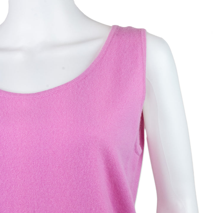 St. John Cashmere Pink Scoop Neck Tank Top