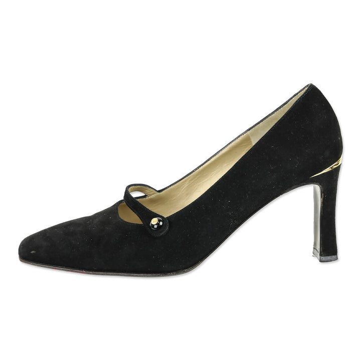 St. John Chiara Black Suede Lola 75 Mary Jane Pump