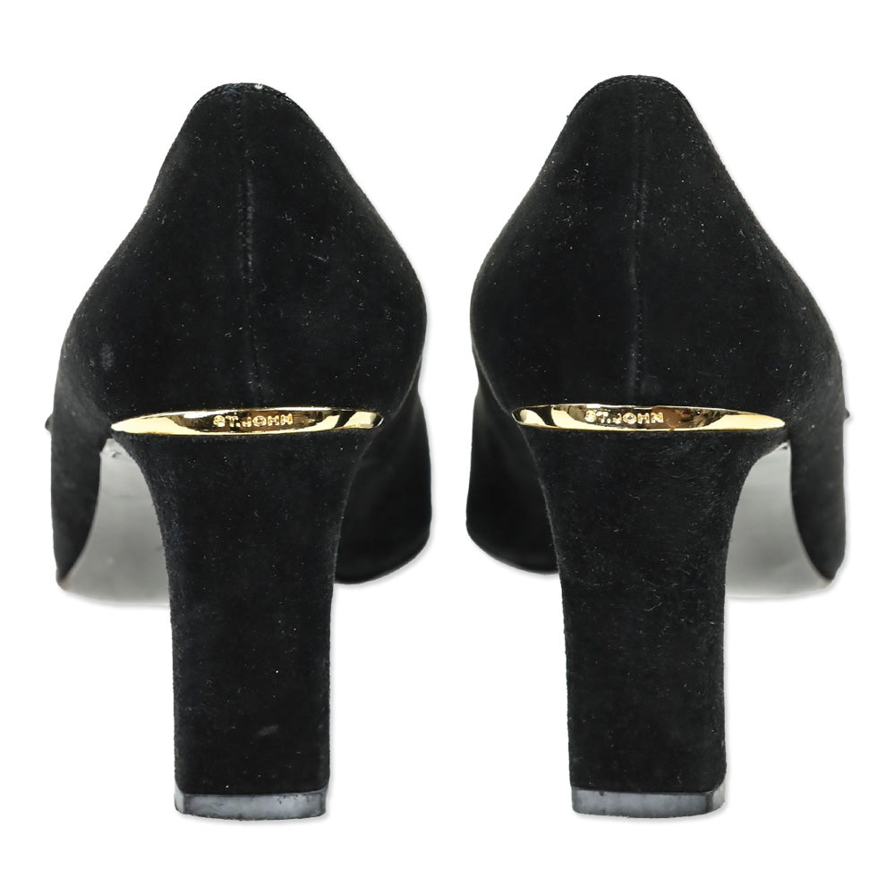 St. John Chiara Black Suede Lola 75 Mary Jane Pump