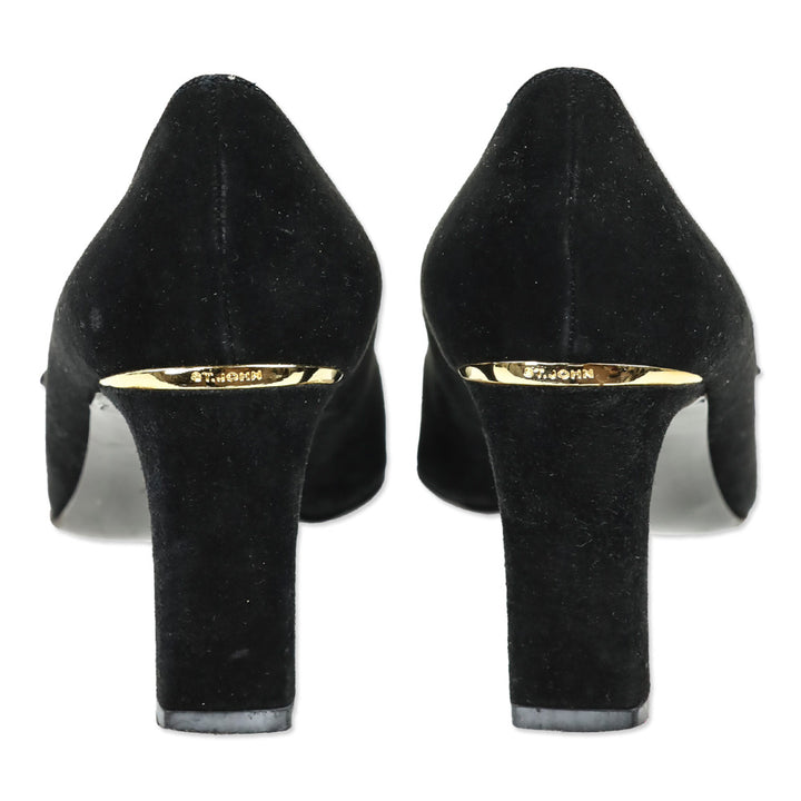St. John Chiara Black Suede Lola 75 Mary Jane Pump
