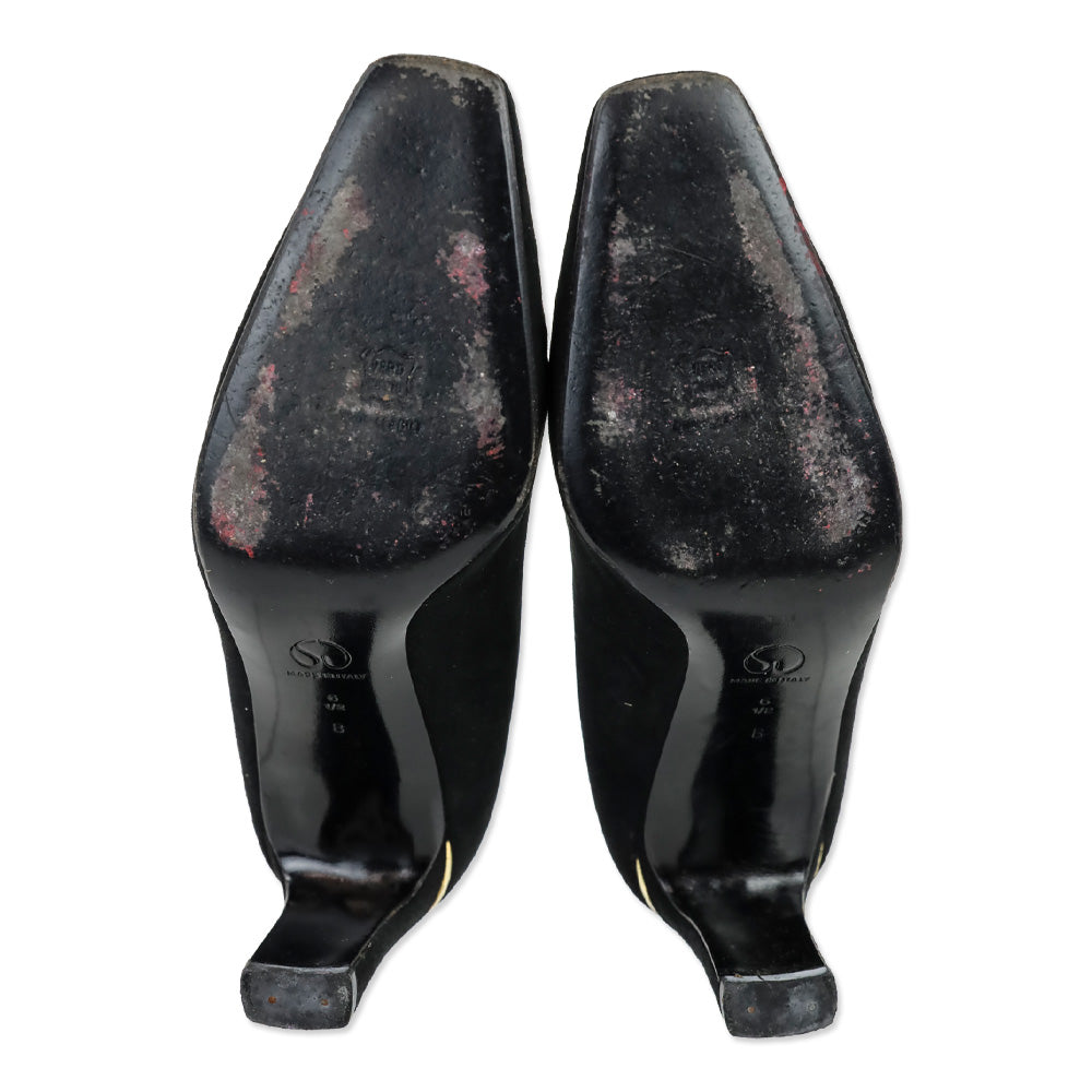 St. John Chiara Black Suede Lola 75 Mary Jane Pump