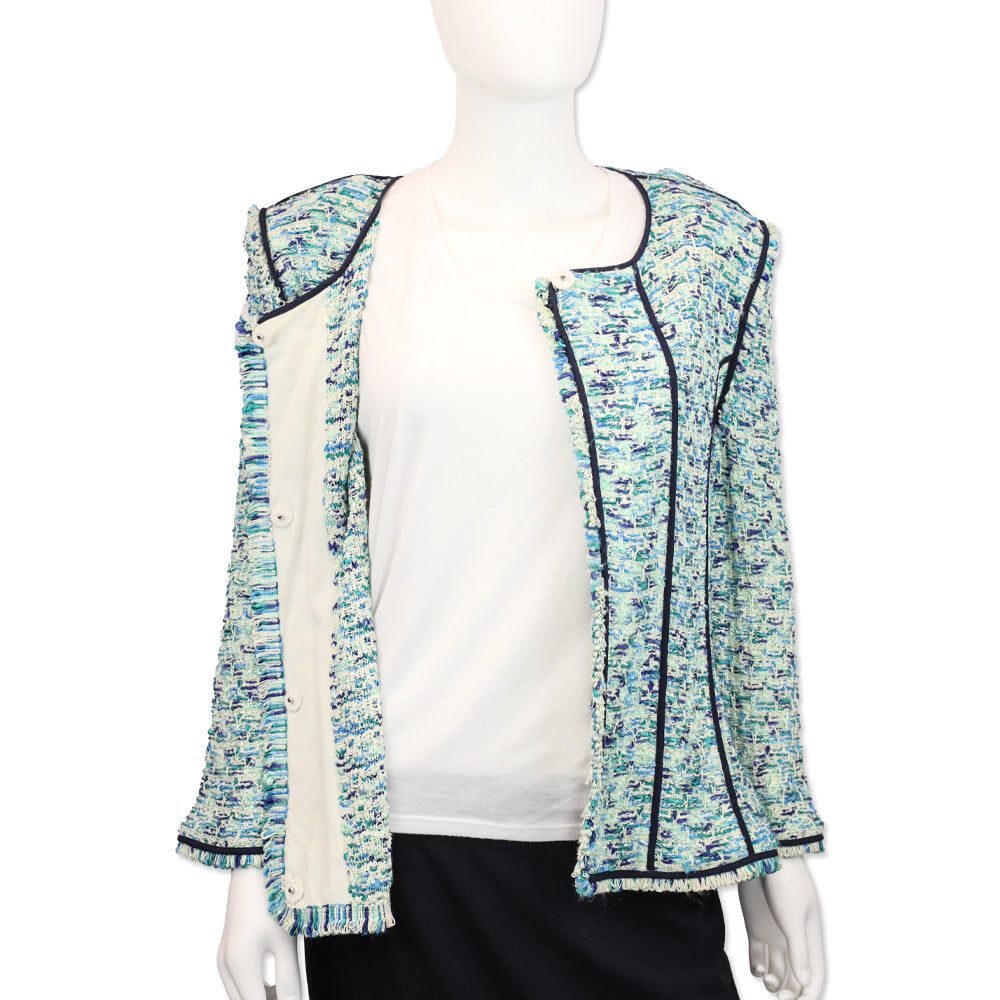 St. John Couture Jade Multicolor Tweed Jacket