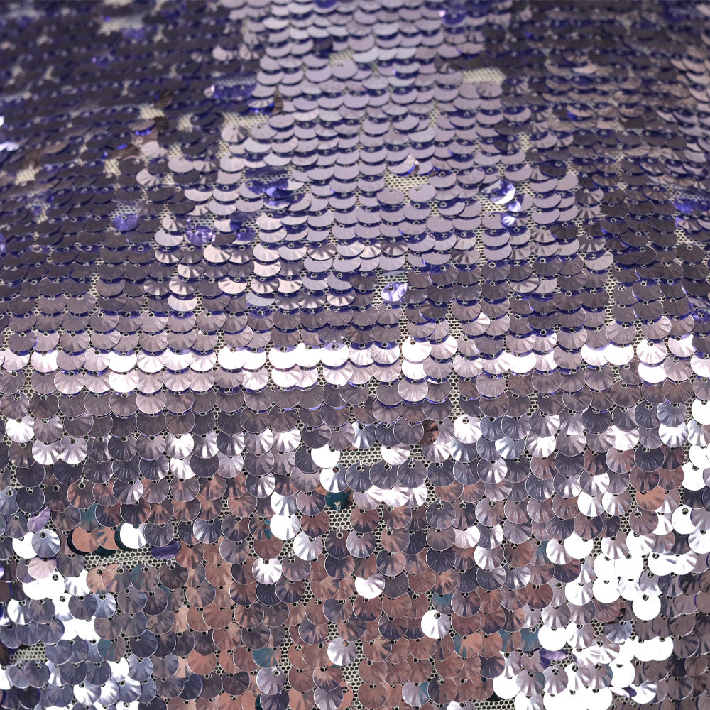 St. John Lilac Purple Sequin 3/4 Sleeve Midi Dress
