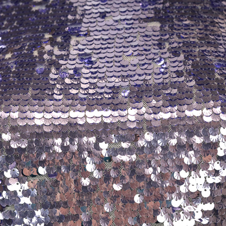 St. John Lilac Purple Sequin 3/4 Sleeve Midi Dress