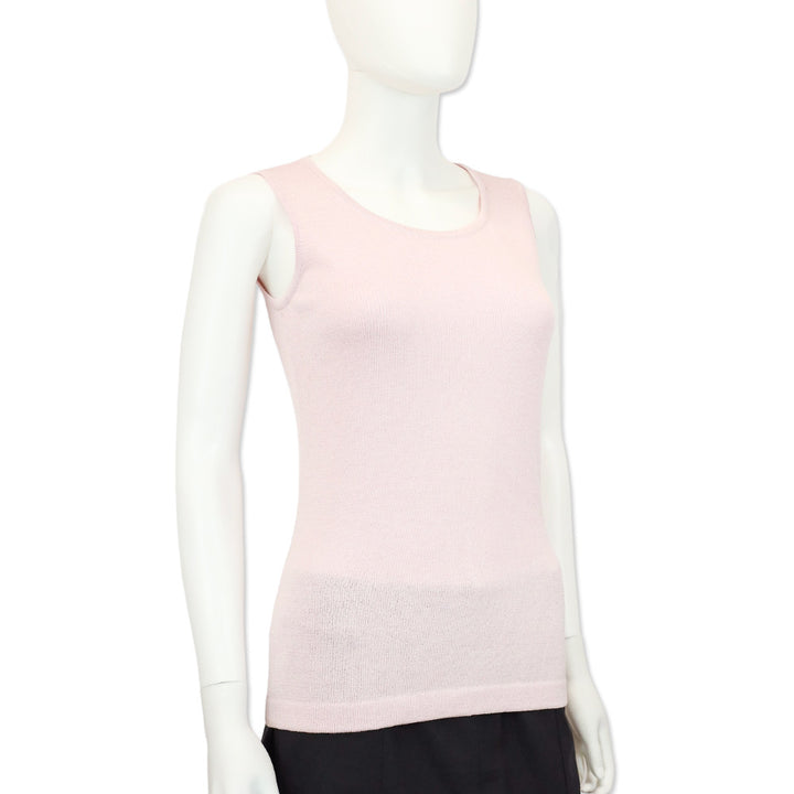 St. John Pink Petal Santana Knit Scoop Neck Tank Top