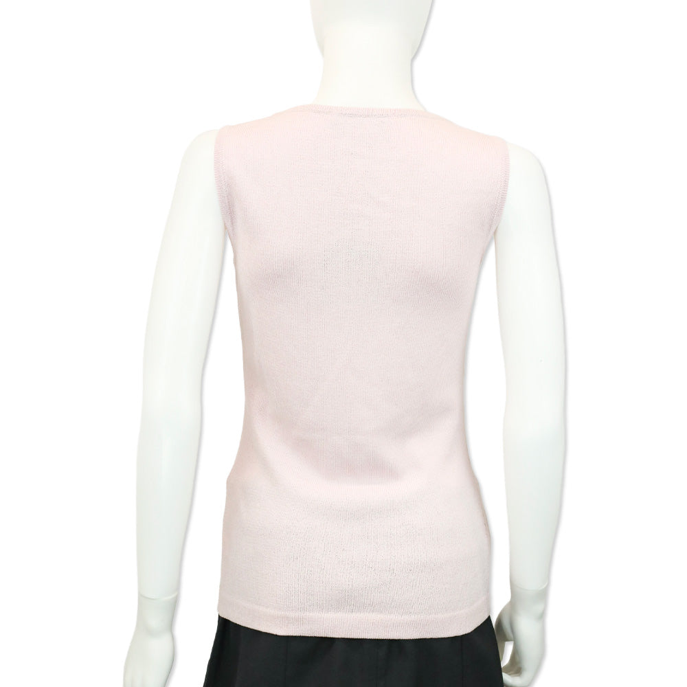 St. John Pink Petal Santana Knit Scoop Neck Tank Top