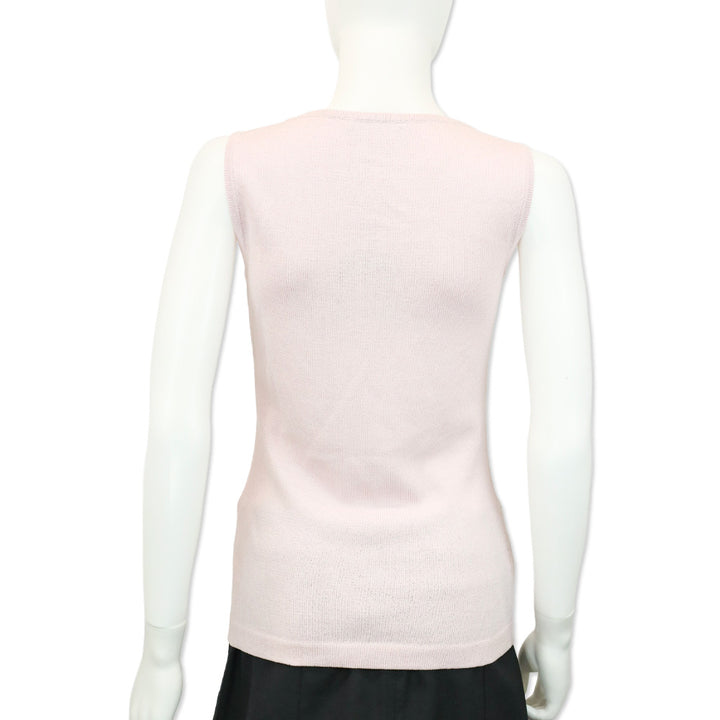 St. John Pink Petal Santana Knit Scoop Neck Tank Top