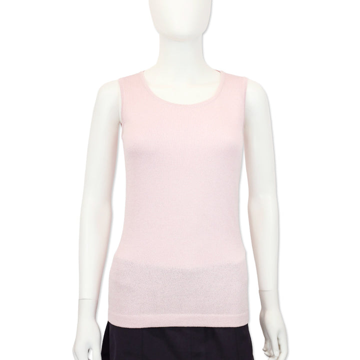 St. John Pink Petal Santana Knit Scoop Neck Tank Top
