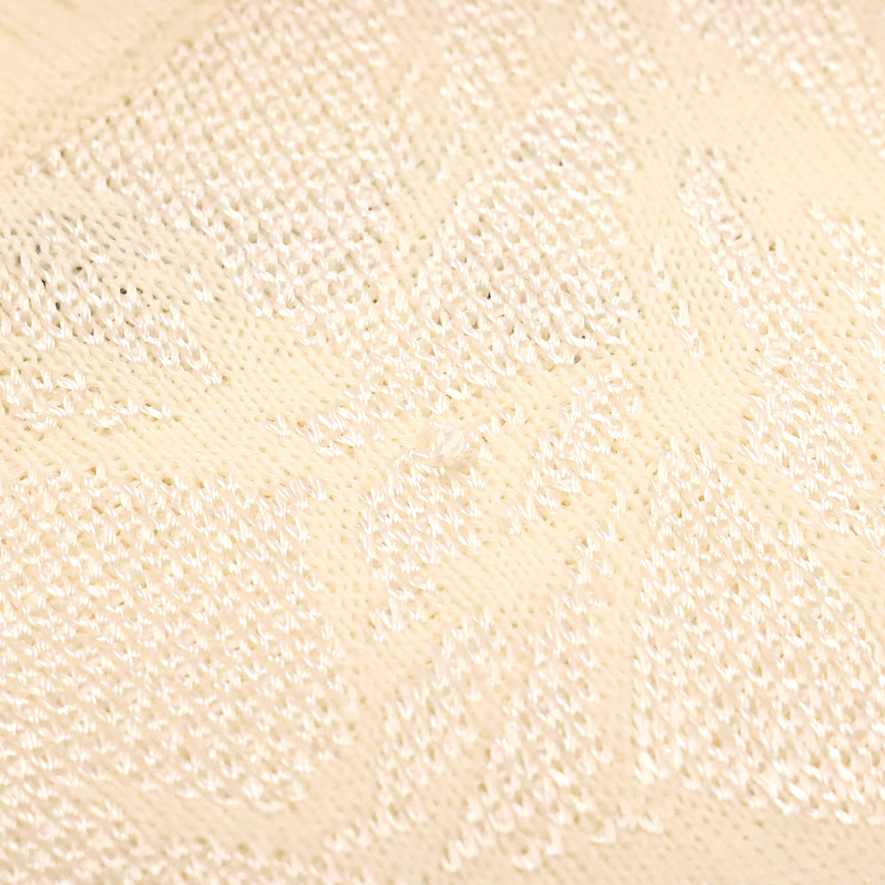 St. John Sport Cream Floral Knit Short Sleeve Cowl Neck Sweater