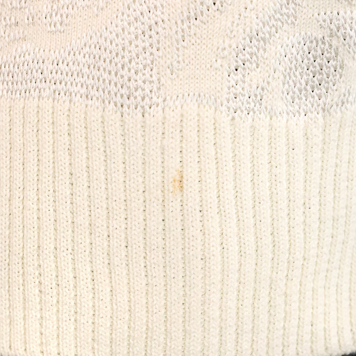 St. John Sport Cream Floral Knit Short Sleeve Cowl Neck Sweater