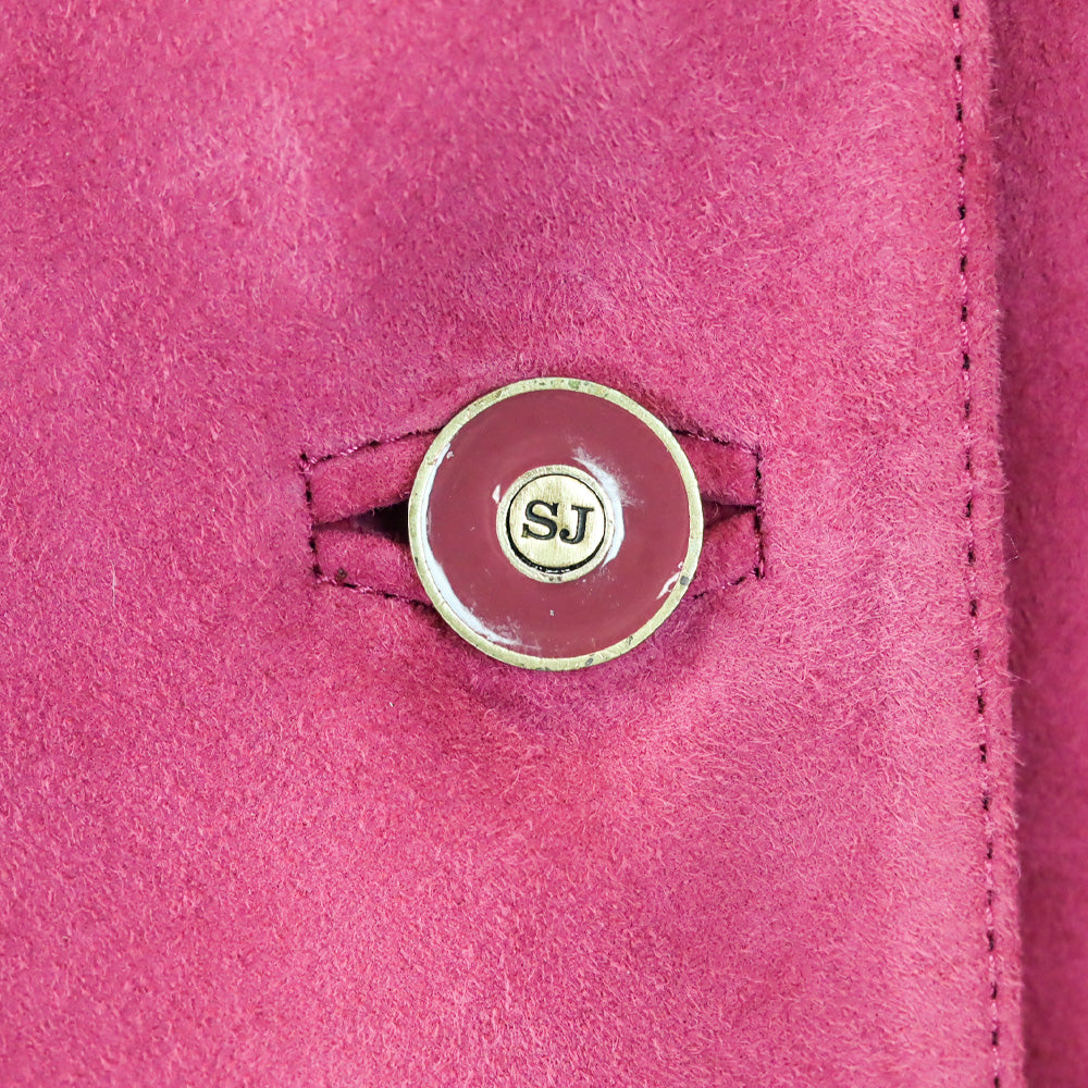 St. John Sport Magenta Goat Suede Button Front Jacket