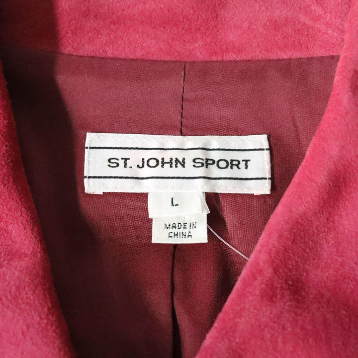 St. John Sport Magenta Goat Suede Button Front Jacket