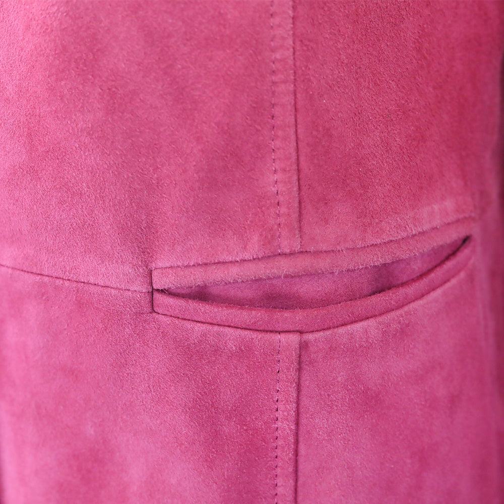 St. John Sport Magenta Goat Suede Button Front Jacket