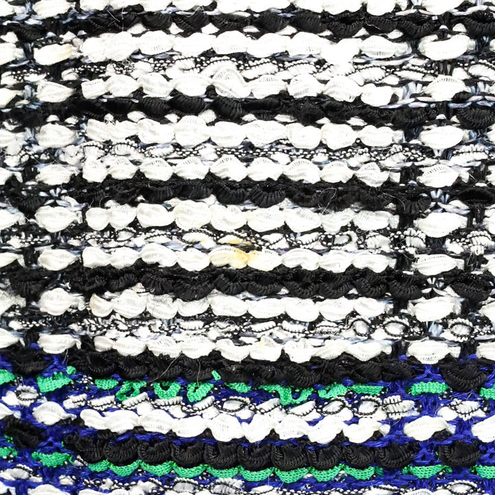 St. John Vivid Blue/Grass Green Multi Stripped Sheath Midi Dress