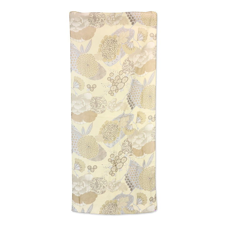 St. John Yellow Floral Print Chiffon Scarf