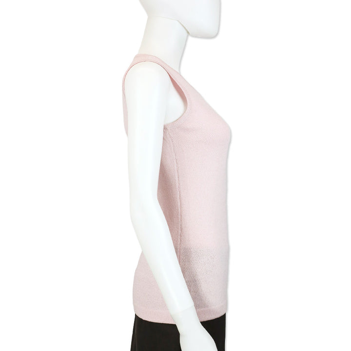 St. John Pink Petal Santana Knit Scoop Neck Tank Top