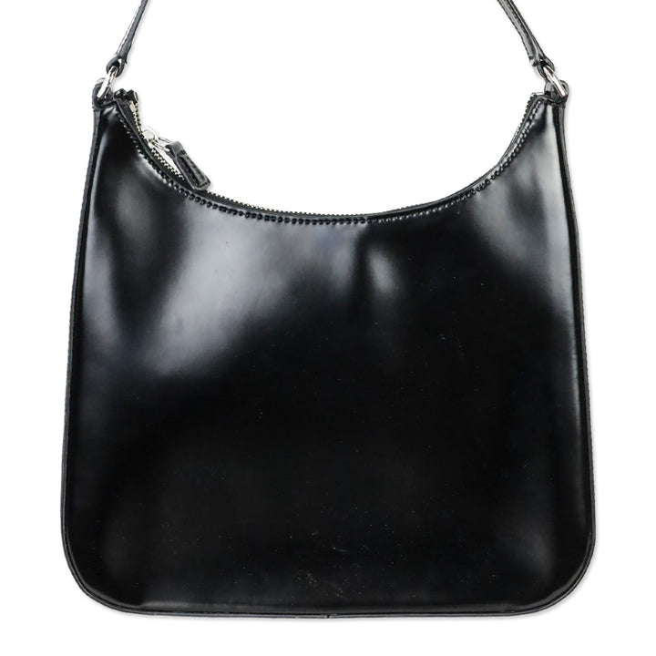 Staud Black Glossy Leather Alec Shoulder Bag