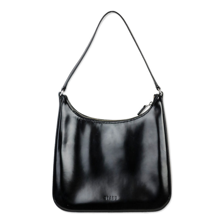 Staud Black Glossy Leather Alec Shoulder Bag