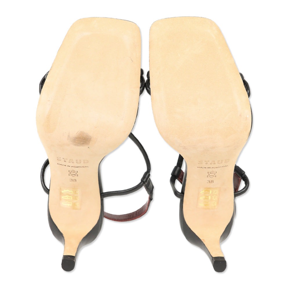 Staud Black Nicolette Heeled Sandals