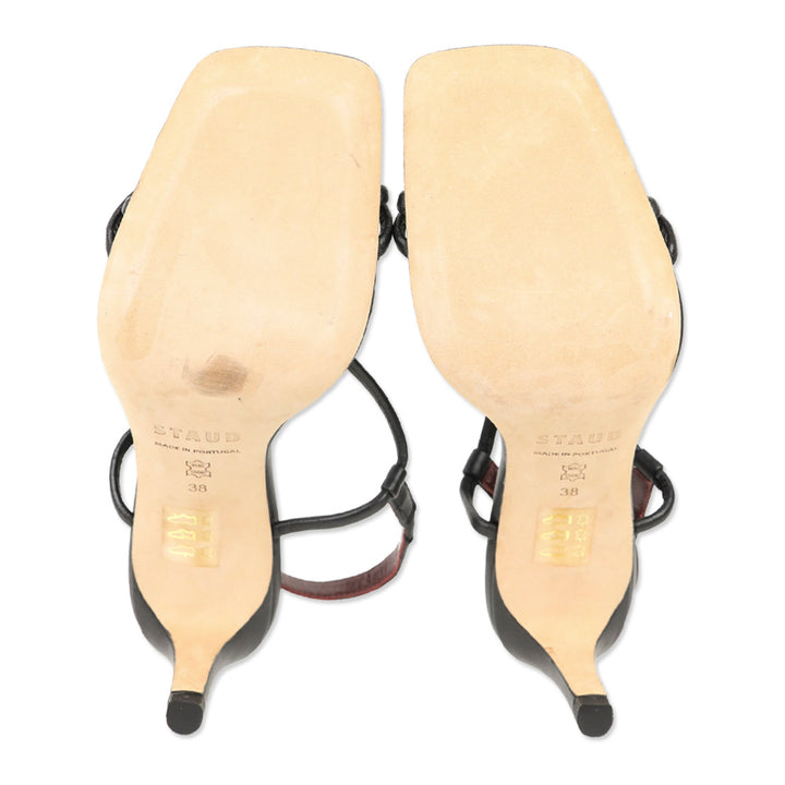 Staud Black Nicolette Heeled Sandals