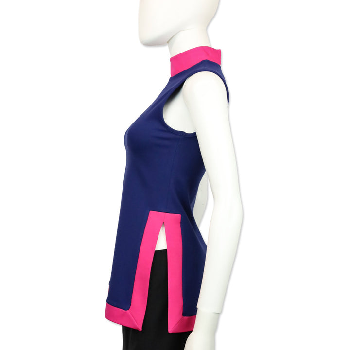 Staud Blue and Pink Colorblock Sleeveless Pete Tunic Top