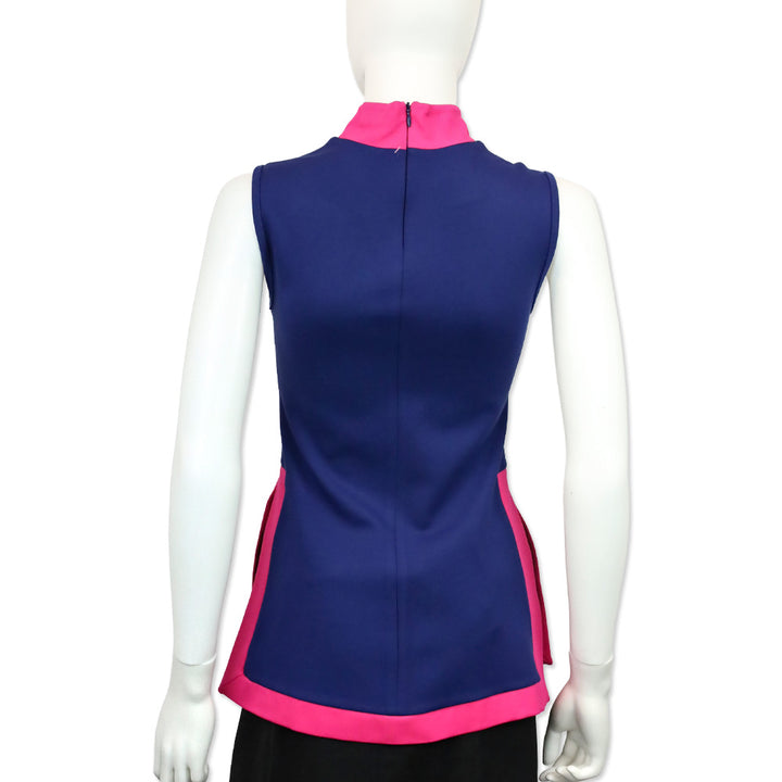 Staud Blue and Pink Colorblock Sleeveless Pete Tunic Top